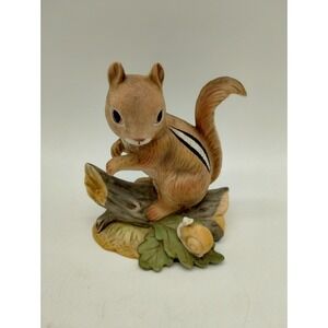 Vintage Homco Chipmunk With Snail Porcelain Figurine #1487 Home Interiors
